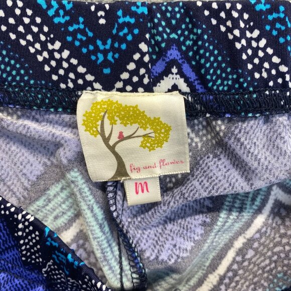 Fig and Flower Geometric Wide Leg Pull On Pant Woman’s Size M,Elastic Waist - Picture 3 of 10